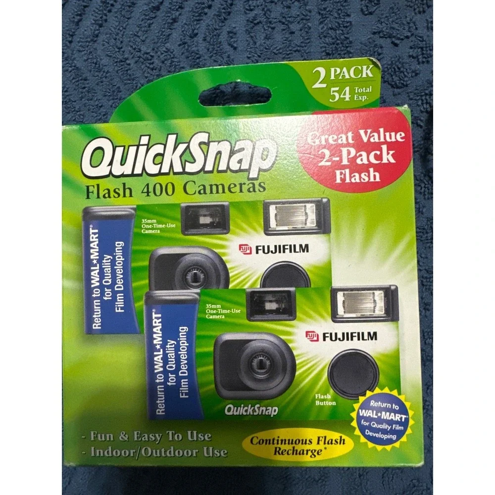 Fujifilm QUICK SNAP Flash 400 Cameras 2 Pack 54‎ total exposures exp 9/ 2008